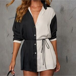 VICI dolls Laine Waist Tie Colorblock Romper Medium left